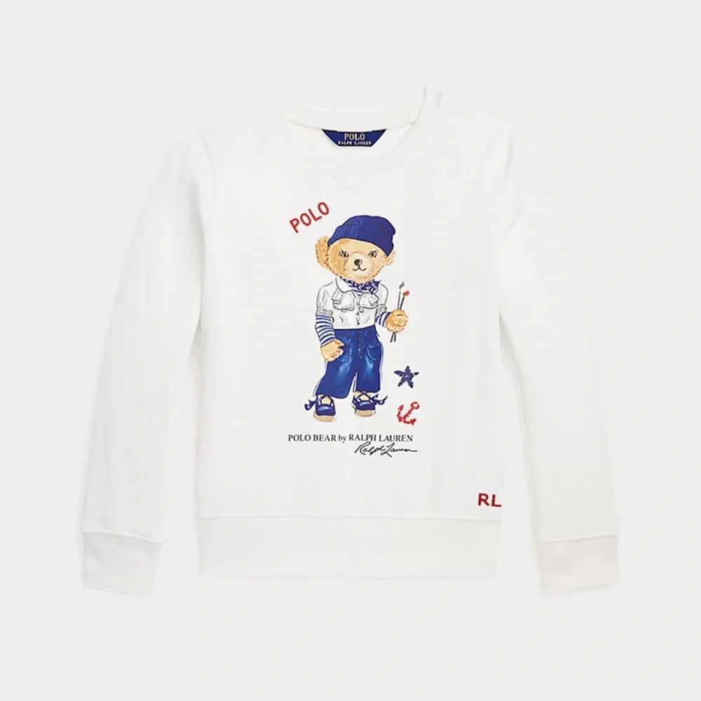 Polo Bear Fleece Sweatshirt 9M Girl EUC